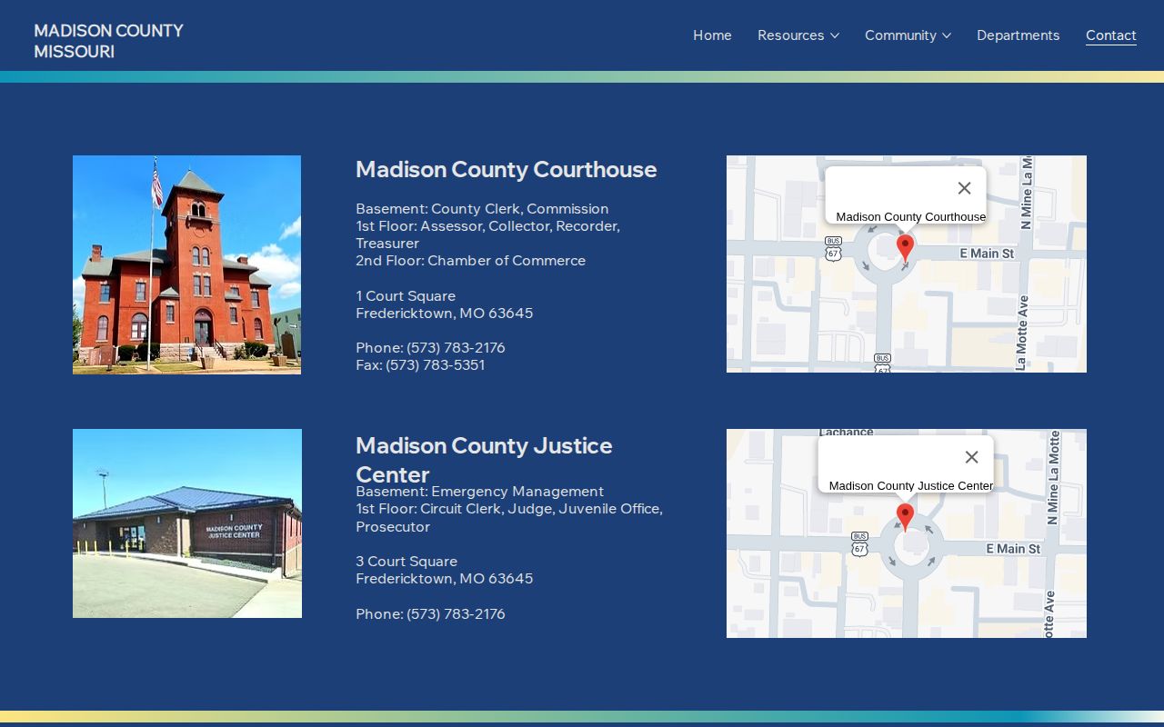 Madison County court and booking-record contact information